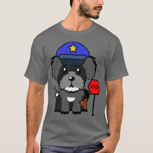 Funny Schnauzer Policeman T_Shirt