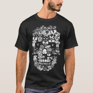 Funny Schnauzer Skull Dog Skeleton Halloween T-Shirt