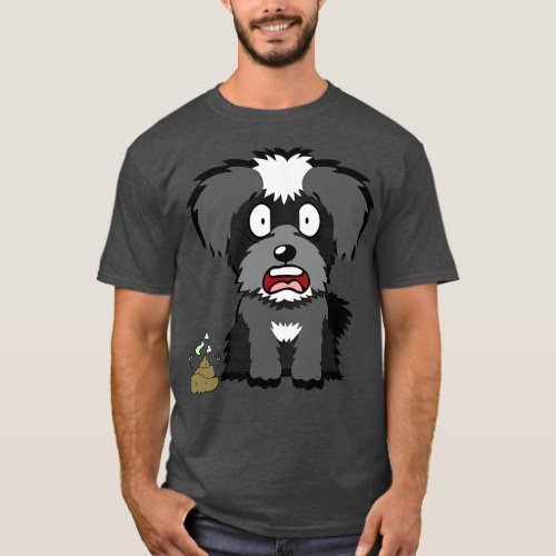 Funny schnauzer smells poo poo T_Shirt