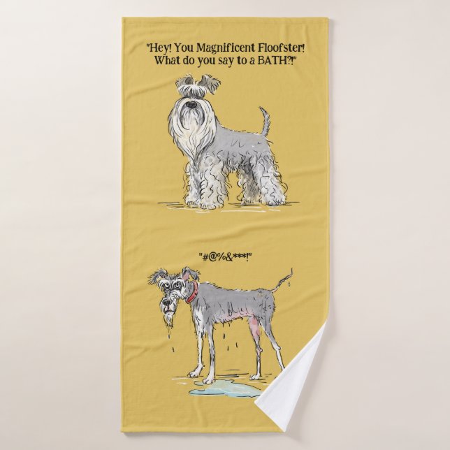 Funny Schnauzer Towel (Bath Towel)