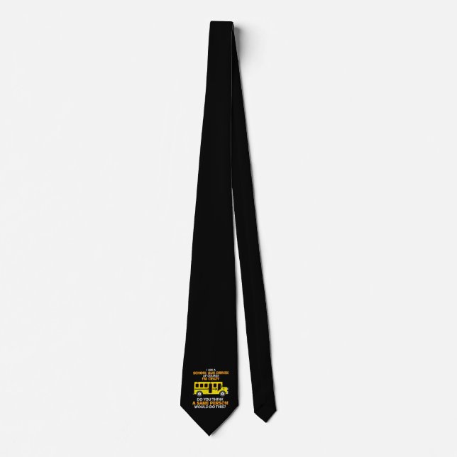 Funny School Bus - Crazy Buss Driver Fun Car Neck Tie (Front)