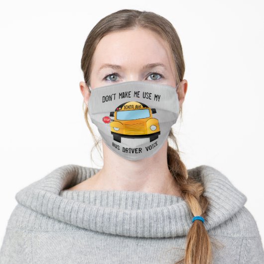 Funny School Bus Driver Adult Cloth Face Mask (Worn)