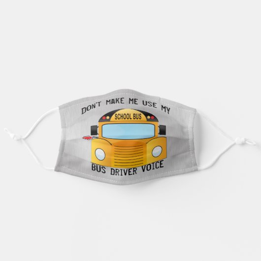 Funny School Bus Driver Adult Cloth Face Mask (Front, Unfolded)