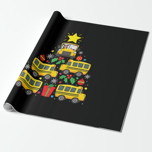 funny school bus driver christmas tree  ornament wrapping paper
