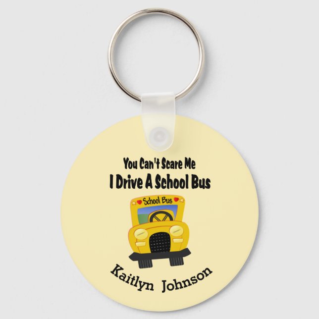 Funny School Bus Driver Key Ring (Front)