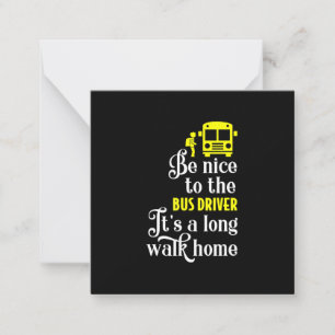 funny school bus driver note card