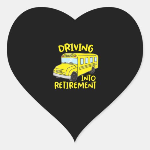 funny school bus driver retirement gift heart sticker