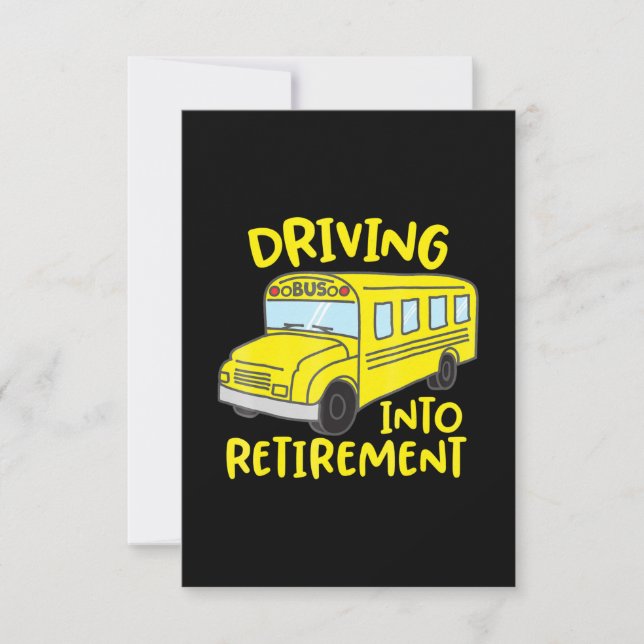 funny school bus driver retirement gift RSVP card (Front)