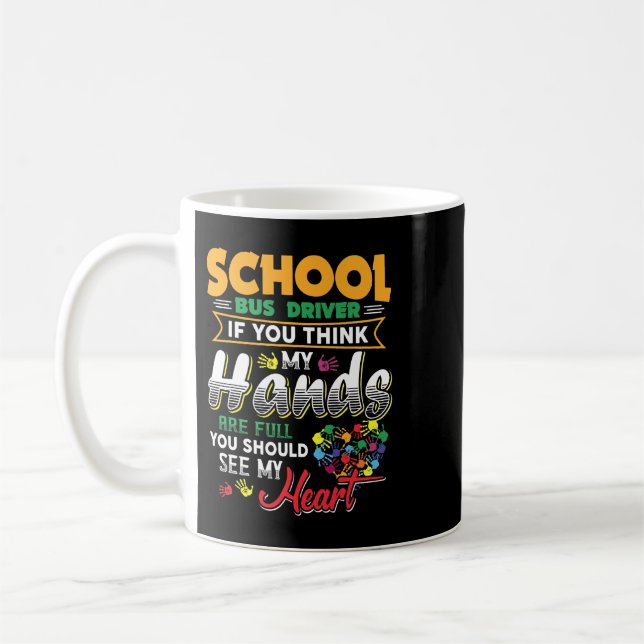 Funny School Bus Driver TShirt Cute Heart Apprecia Coffee Mug (Left)