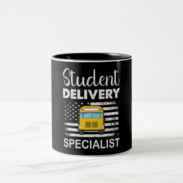 Funny School Bus Driver Two-Tone Coffee Mug (Center)