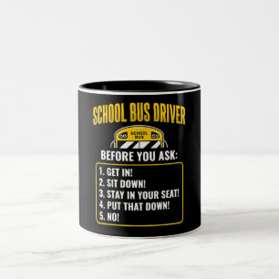 Funny School Bus Driver Two-Tone Coffee Mug