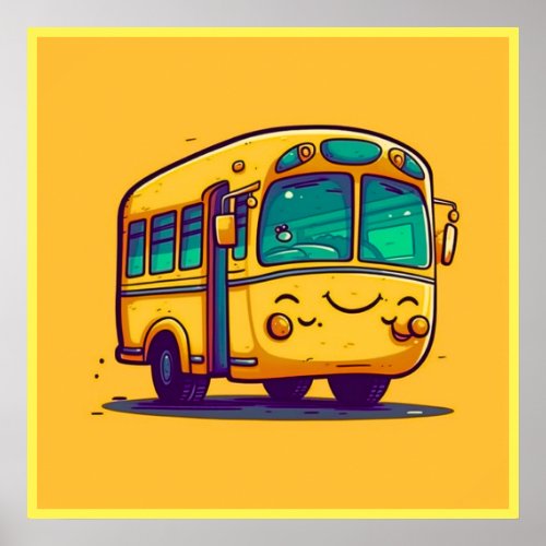Funny School Bus for Kids Poster