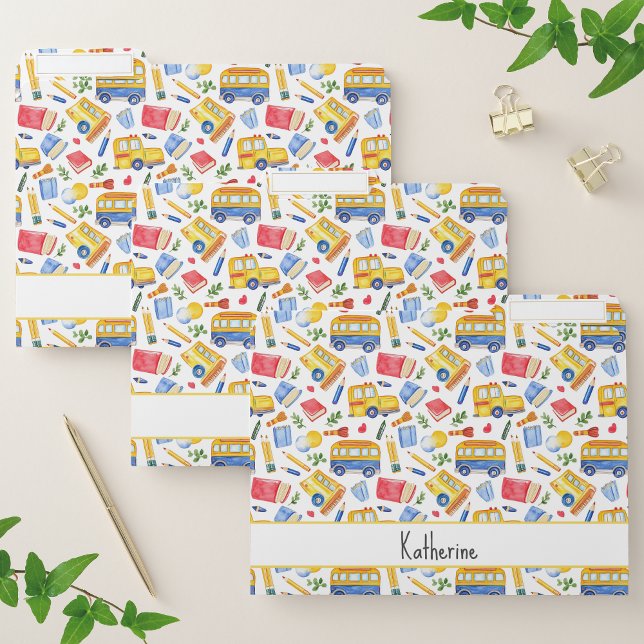 Funny School Bus Go Back To School Name Pattern File Folder (Creator Uploaded)