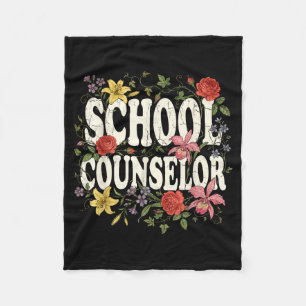 Funny school counselor appreciation women fleece blanket