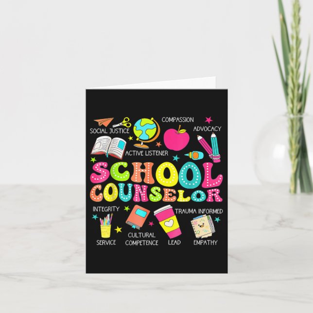 Funny School Counselor Back To School Teacher Coun Card (Front)