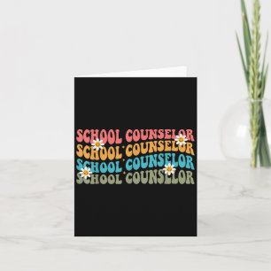 Funny School Counselor Groovy Retro Counselor Teac Card