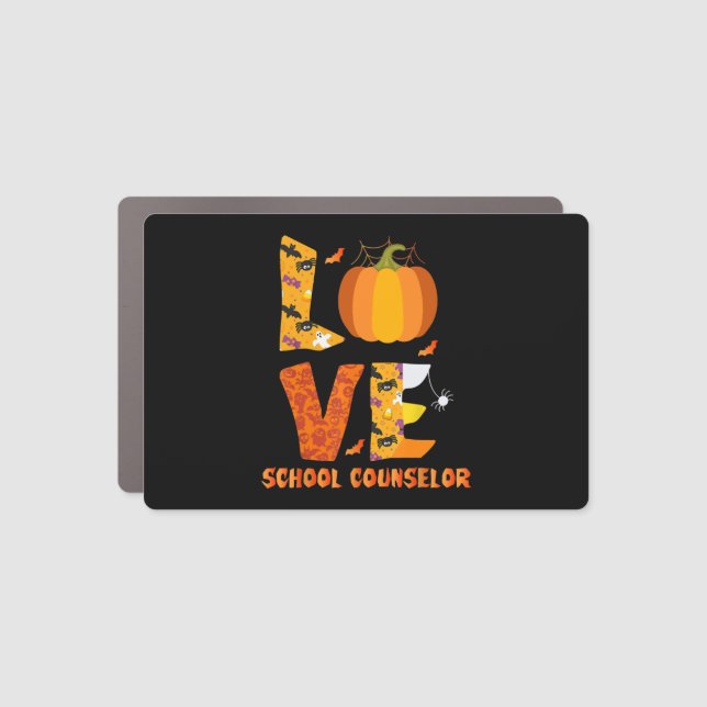 Funny School Counselor Love Halloween Car Magnet (Front)