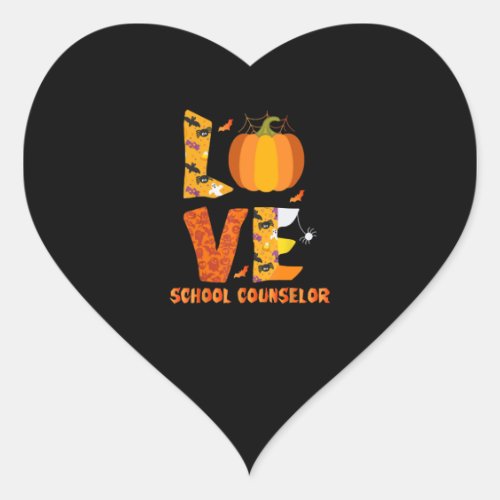 Funny School Counselor Love Halloween Heart Sticker