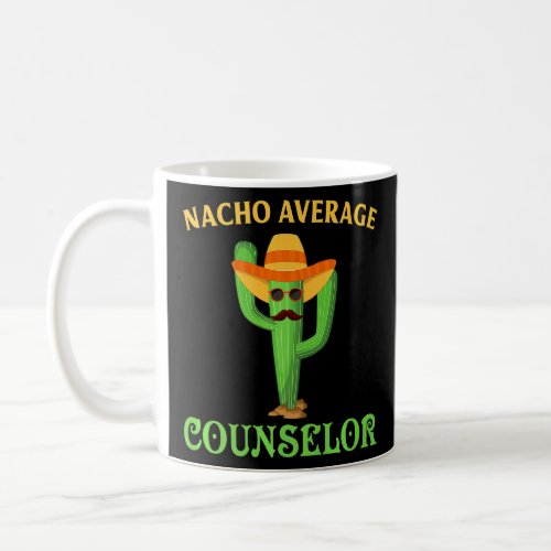 Funny School Counselor Nacho Retro Teacher Cactus  Coffee Mug