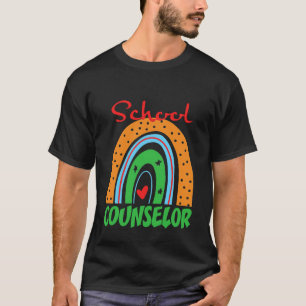 Funny School Counselor Rainbow Cute Appreciation T-Shirt