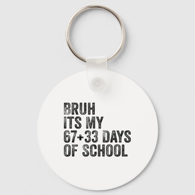 Funny School Countdown Student Teacher Clroom Humo Keychain (Front)