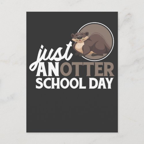 Funny School Fun otter animal Student pun Postcard