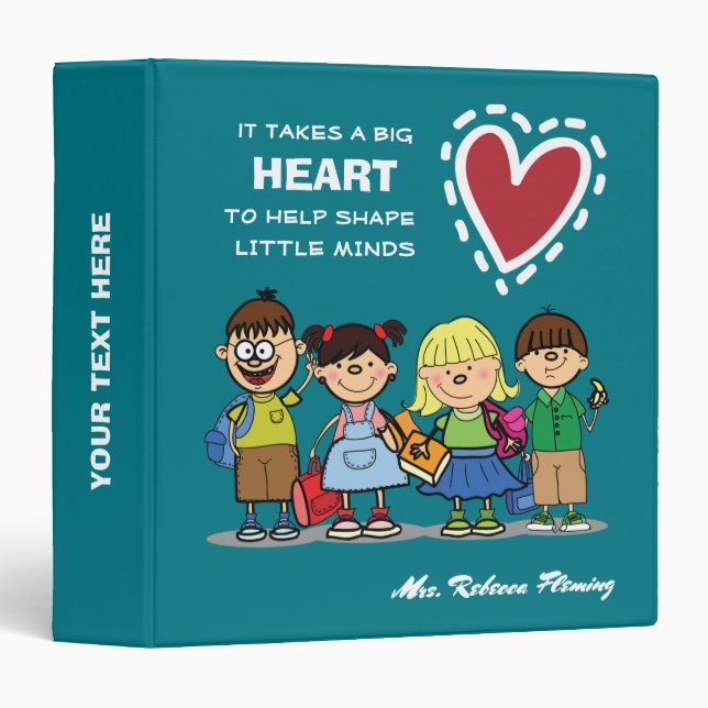 Funny School Kids Teacher Appreciation Gift Binder (Front/Spine)