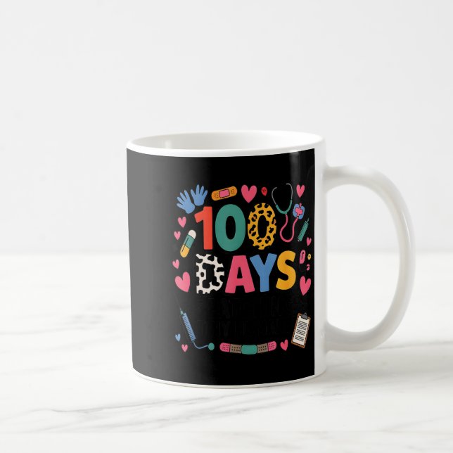 Funny School Nurse 100 Days Patching Tiny Humans I Coffee Mug (Right)
