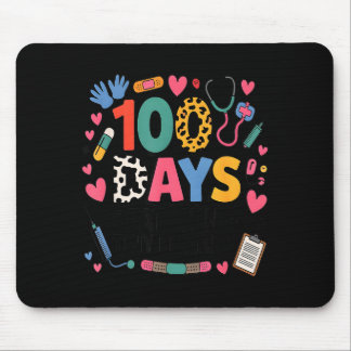Funny School Nurse 100 Days Patching Tiny Humans I Mouse Pad