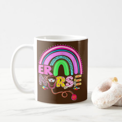 Funny School Nurse Bunny Nursing Rainbow Easter Coffee Mug