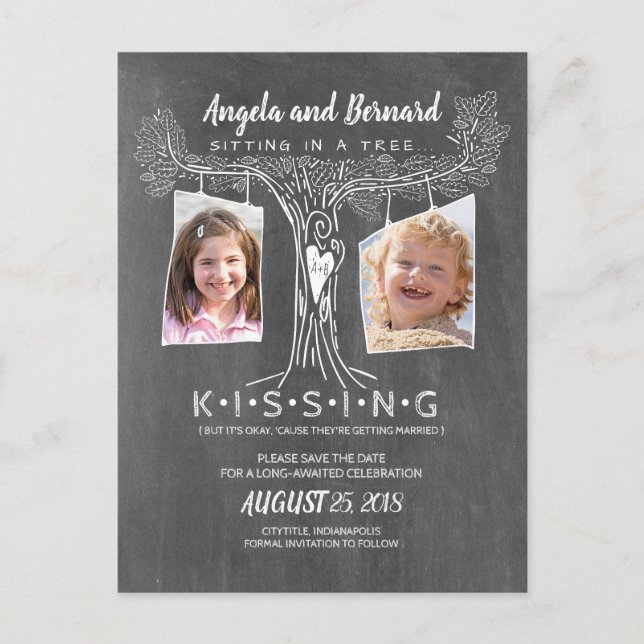 Funny School Photos | Love Oak Tree Save the Date Announcement Postcard (Front)