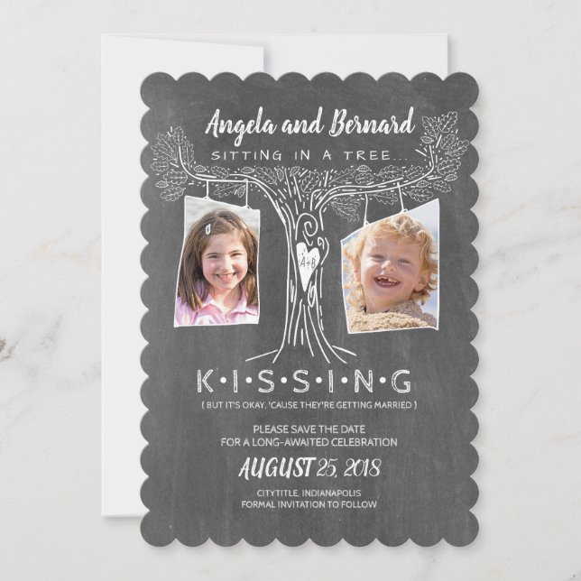 Funny School Photos | Love Oak Tree Save the Date Invitation (Front)