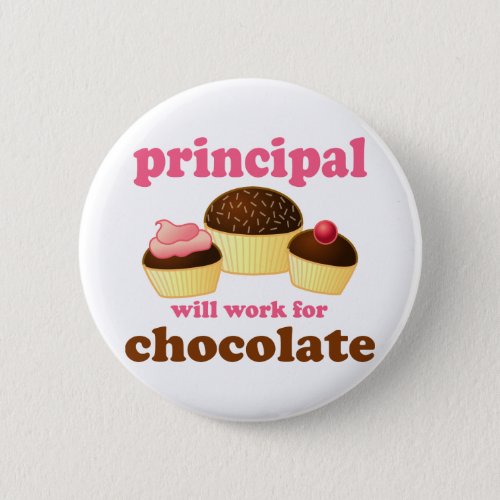 Funny School Principal Button