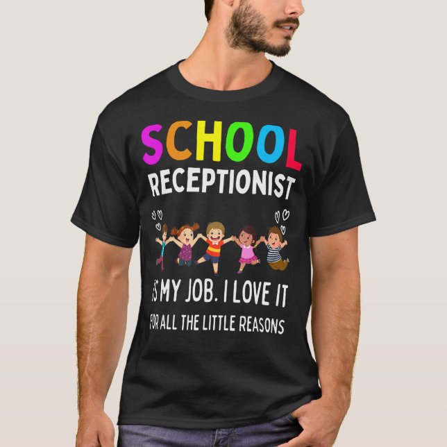 Funny School Receptionist Secretary Admin Back To  T-Shirt (Front)