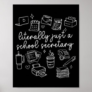 Funny School Secretary Quote Doodle Office Poster