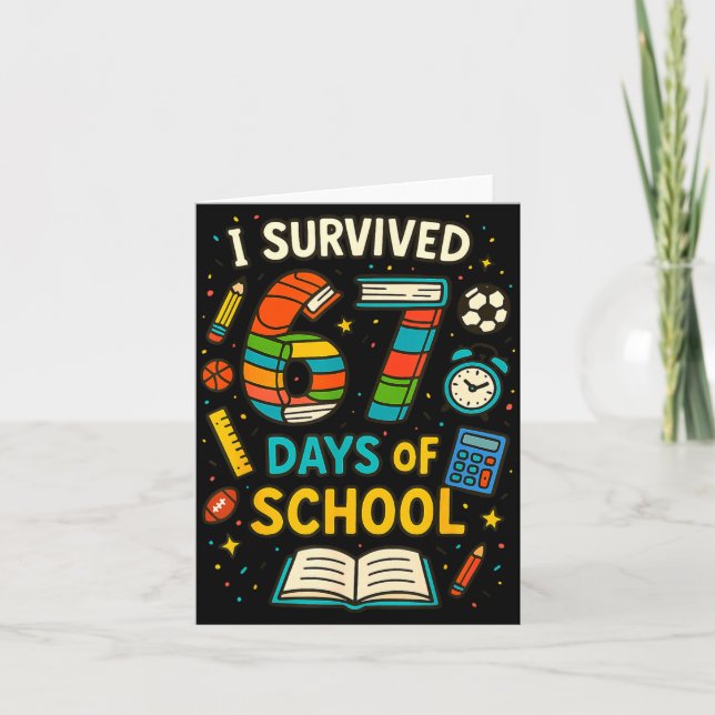 Funny School Six Seven Meme Student Teacher Joke 6 Card (Front)