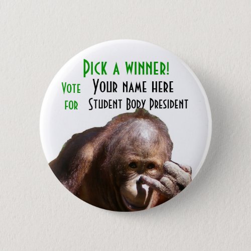Funny School Student Body Election Campaign Button