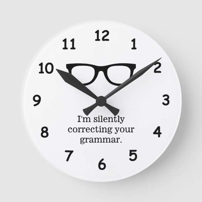 Funny school teacher wall clock for classroom (Front)