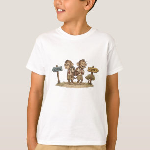 Funny School vs Holiday Monkeys Cute Back to Schoo T-Shirt