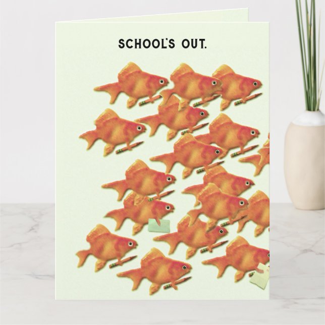 Funny School's Out Letterpress Thank You Card (Front)