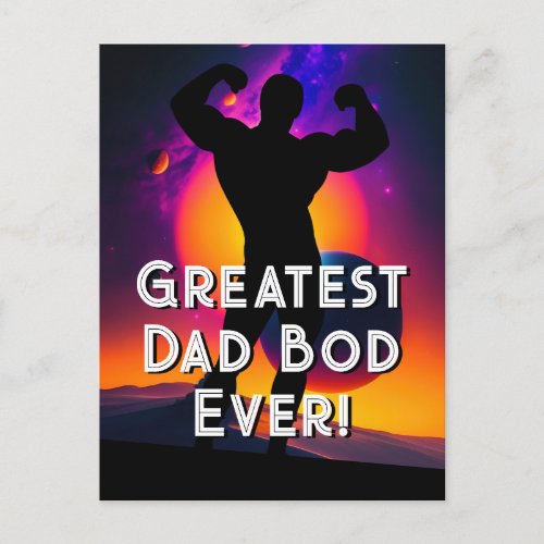 Funny Sci Fi Dad Bod Put on Pants Postcard