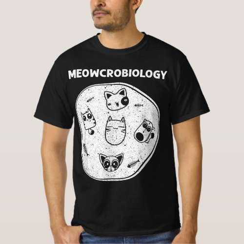 Funny Science Cat For Men Women Meow Microbiologis T_Shirt