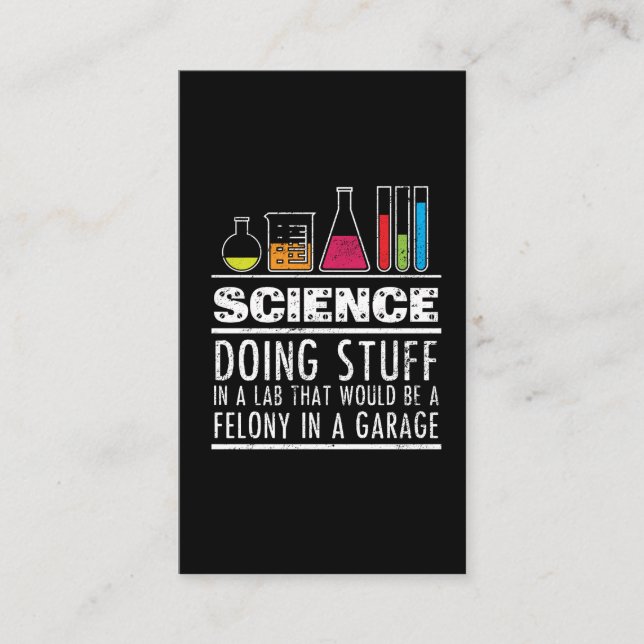 Funny Science Chemistry T Shirt for Nerds Business Card (Front)