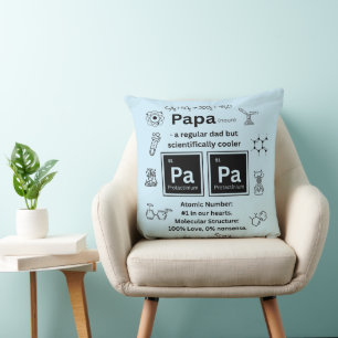 Funny Science Dad Father’s Day Chemistry Gift Throw Pillow