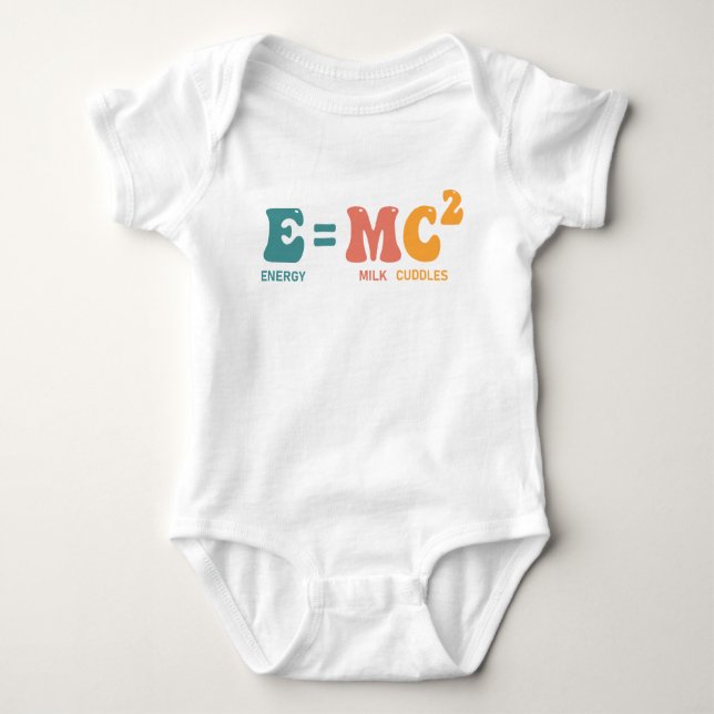Funny Science E=MC2 Baby Bodysuit (Front)