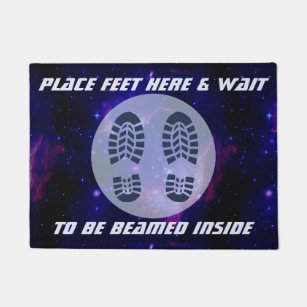 Funny Science Fiction Outer Space Beamed Inside Doormat