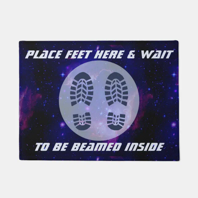 Funny Science Fiction Outer Space Beamed Inside Doormat | Zazzle
