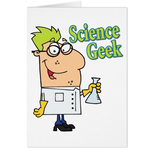 funny science geek cartoon character cards (Front)
