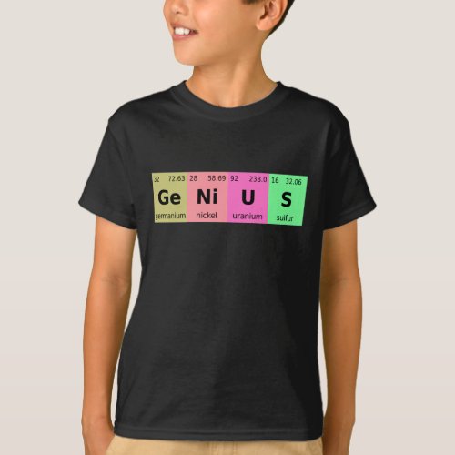 Funny Science Genius Periodic Table of Elements T_Shirt