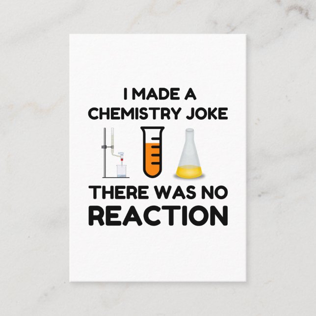 Funny Science lover chemistry joke Business Card (Front)